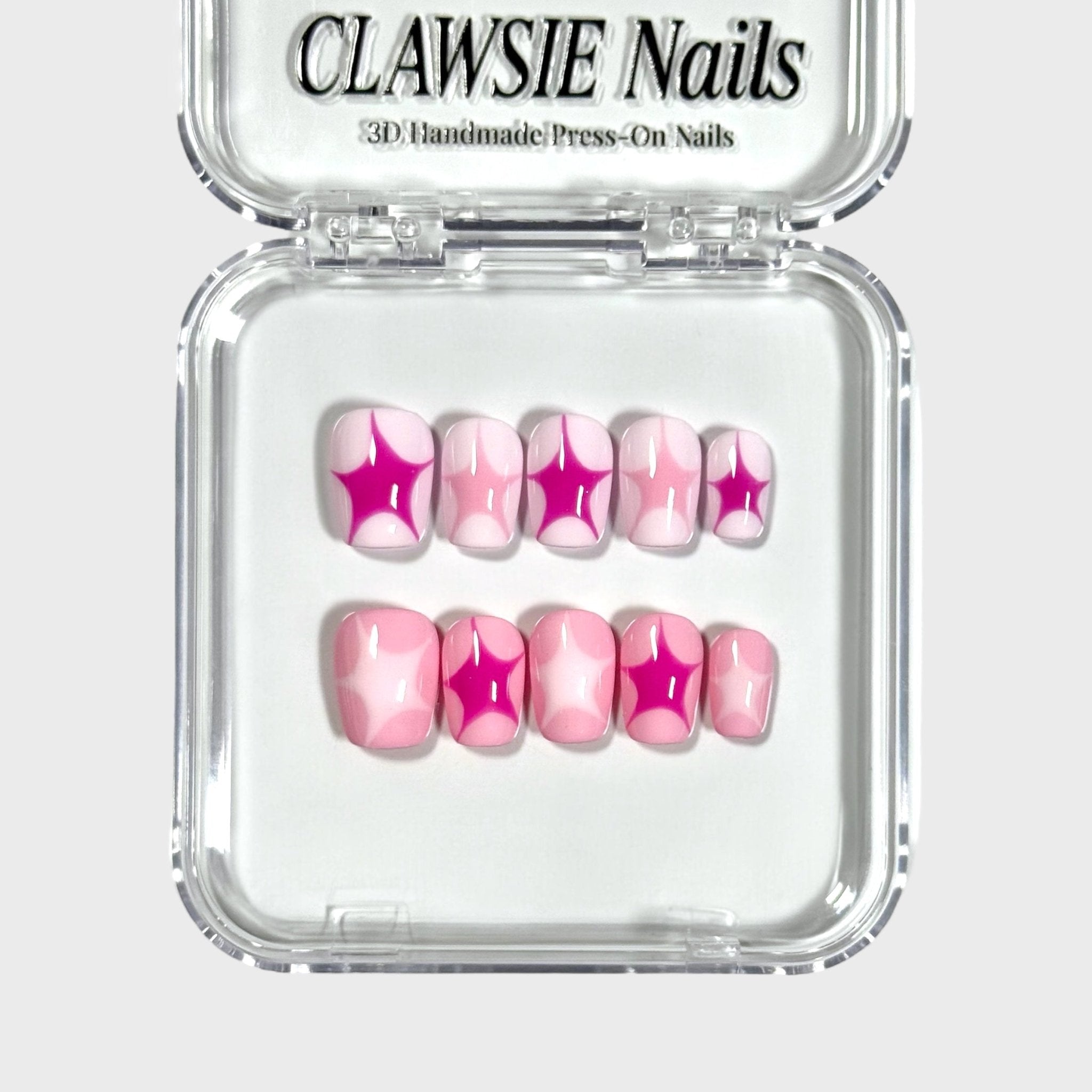 Dopamine Barbie | 3D Handmade Reusable Press - on Nails | CLAWSIE Nails
