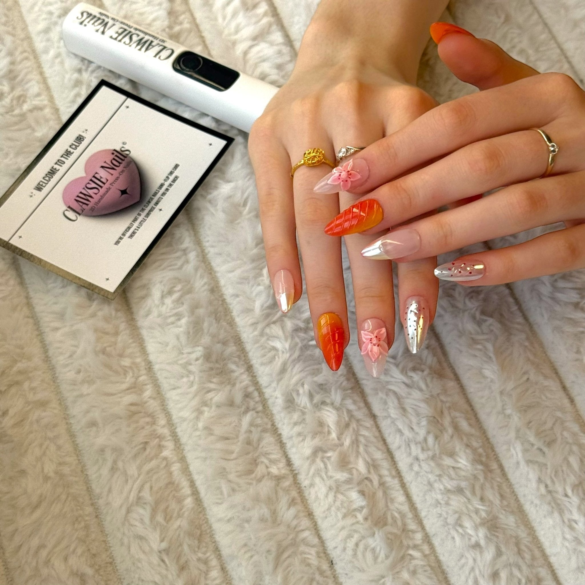 Golden Hour | Press - on Nails by CLAWSIE Nails