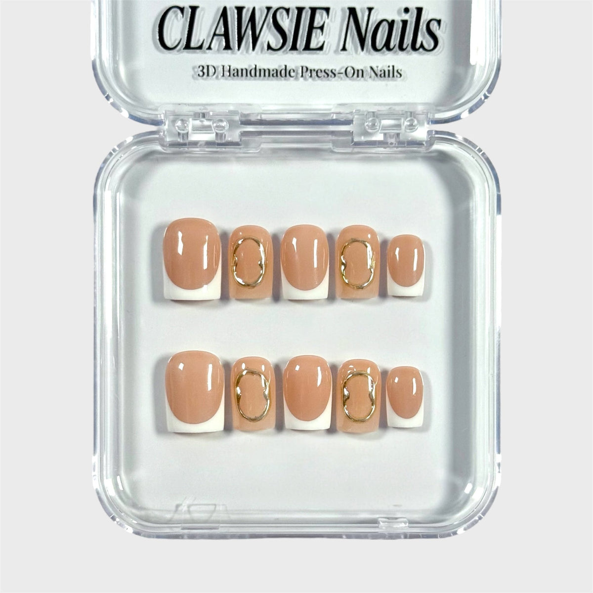 Golden Mirror | 3D Handmade Reusable Press-on Nails | CLAWSIE Nails