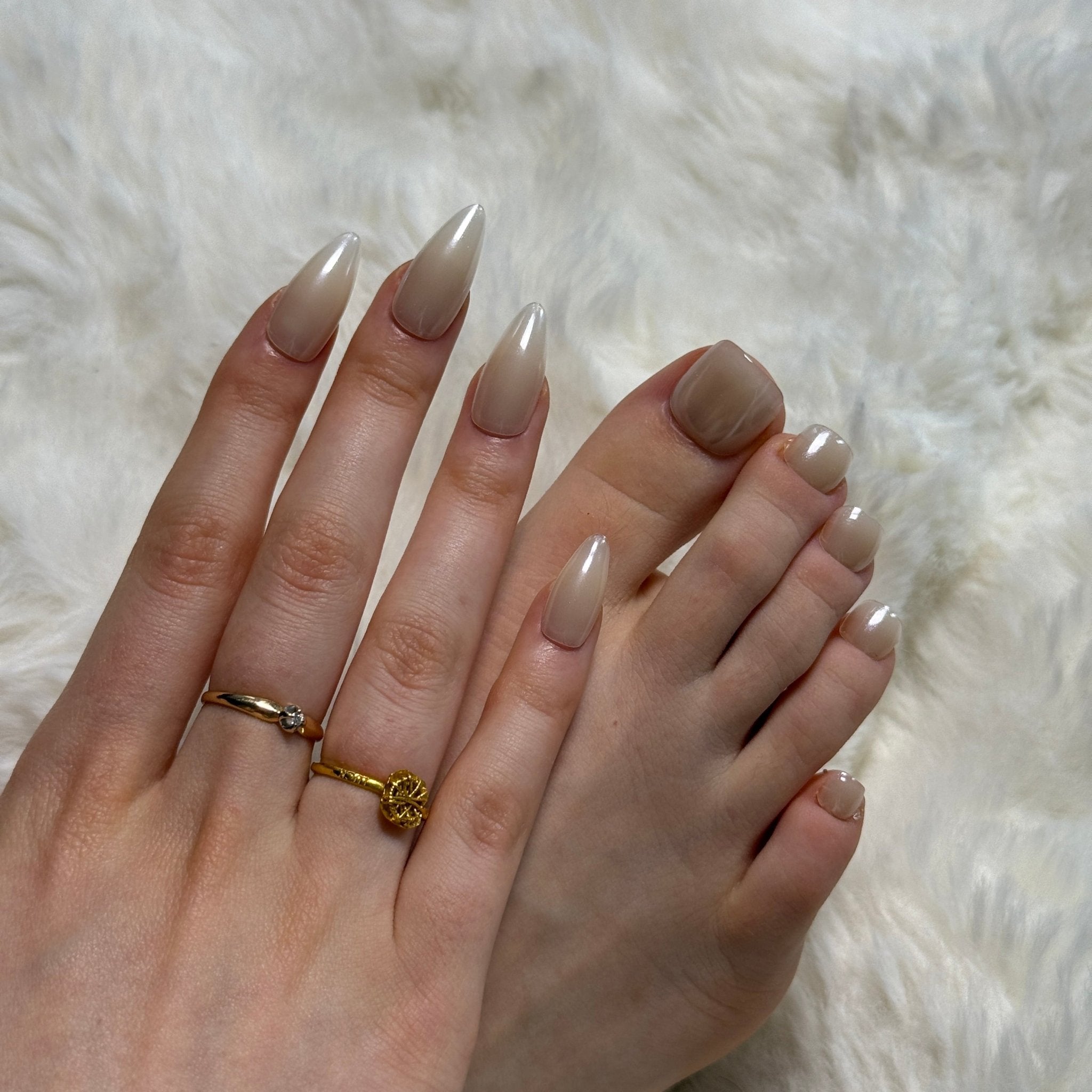 Golden veil | 3D Handmade Reusable Press-on Nails | CLAWSIE Nails