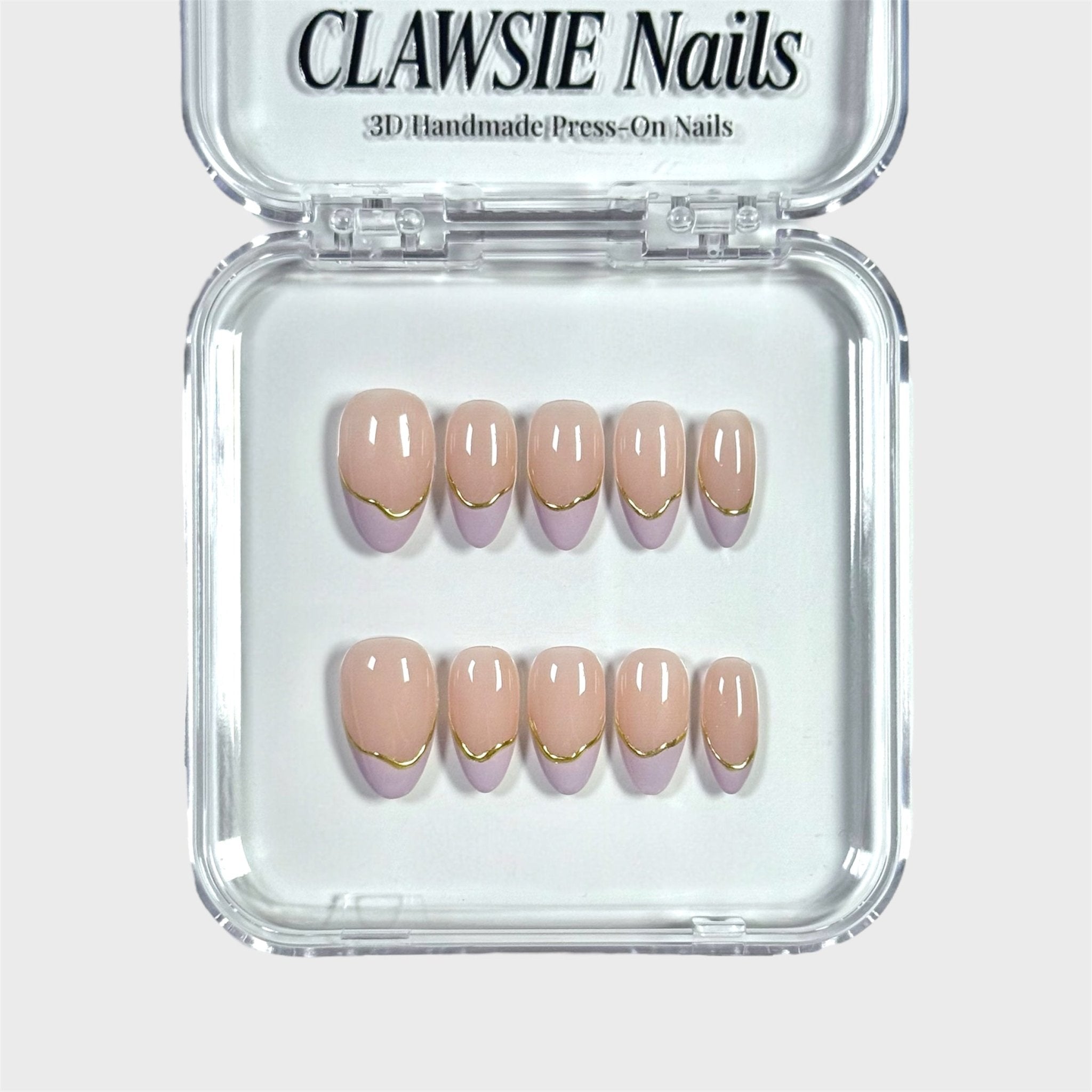 Lavender veil | 3D Handmade Reusable Press - on Nails | CLAWSIE Nails