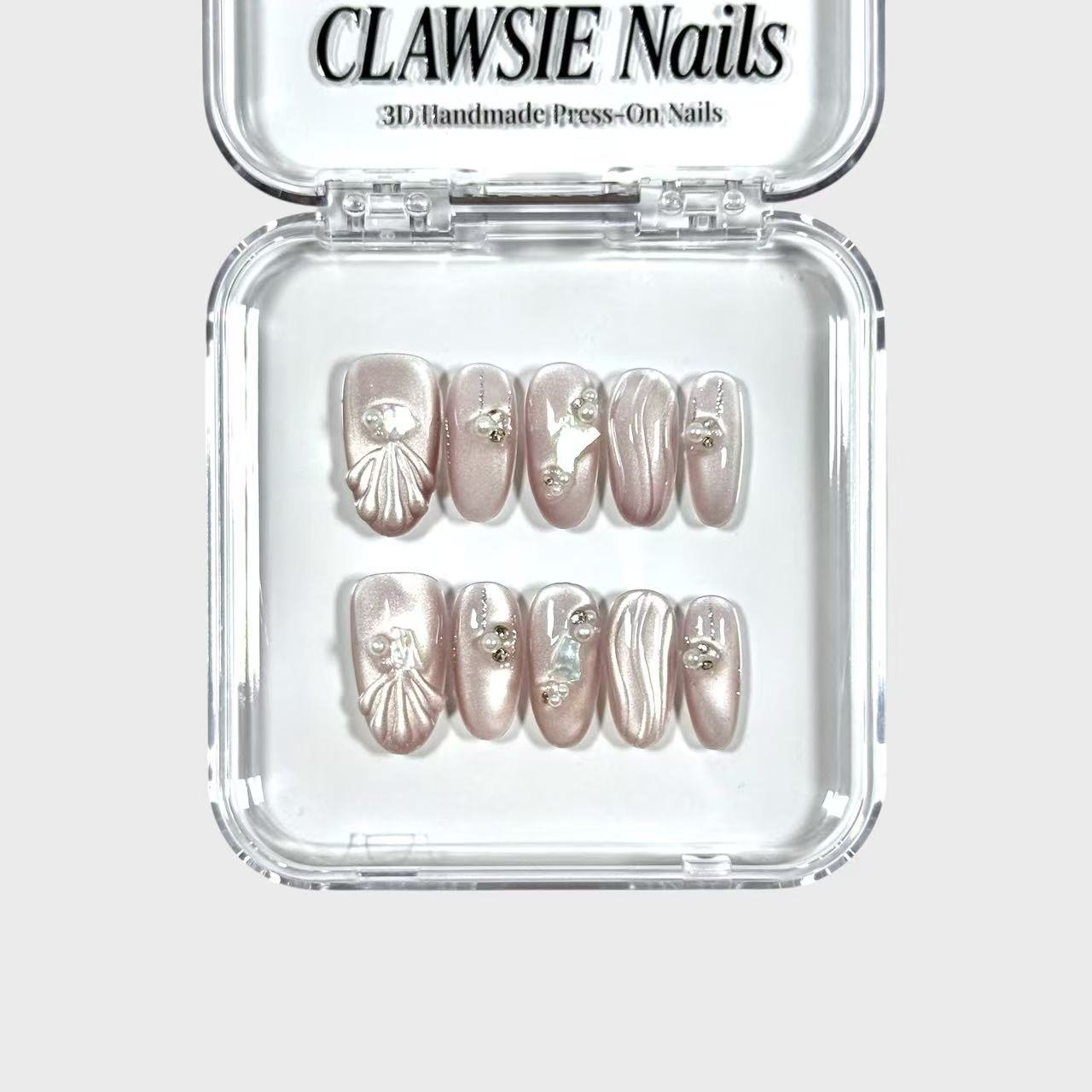 NERINA - 3D Handmade Press - On Nails | Press - on Nails by CLAWSIE Nails