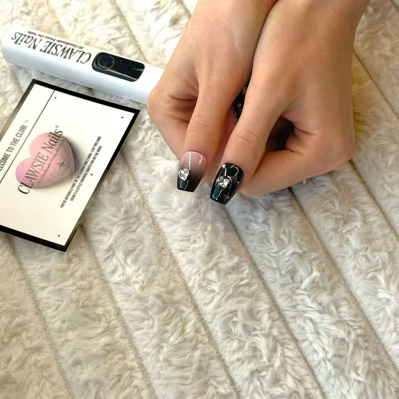 Noir | Press - on Nails by CLAWSIE Nails