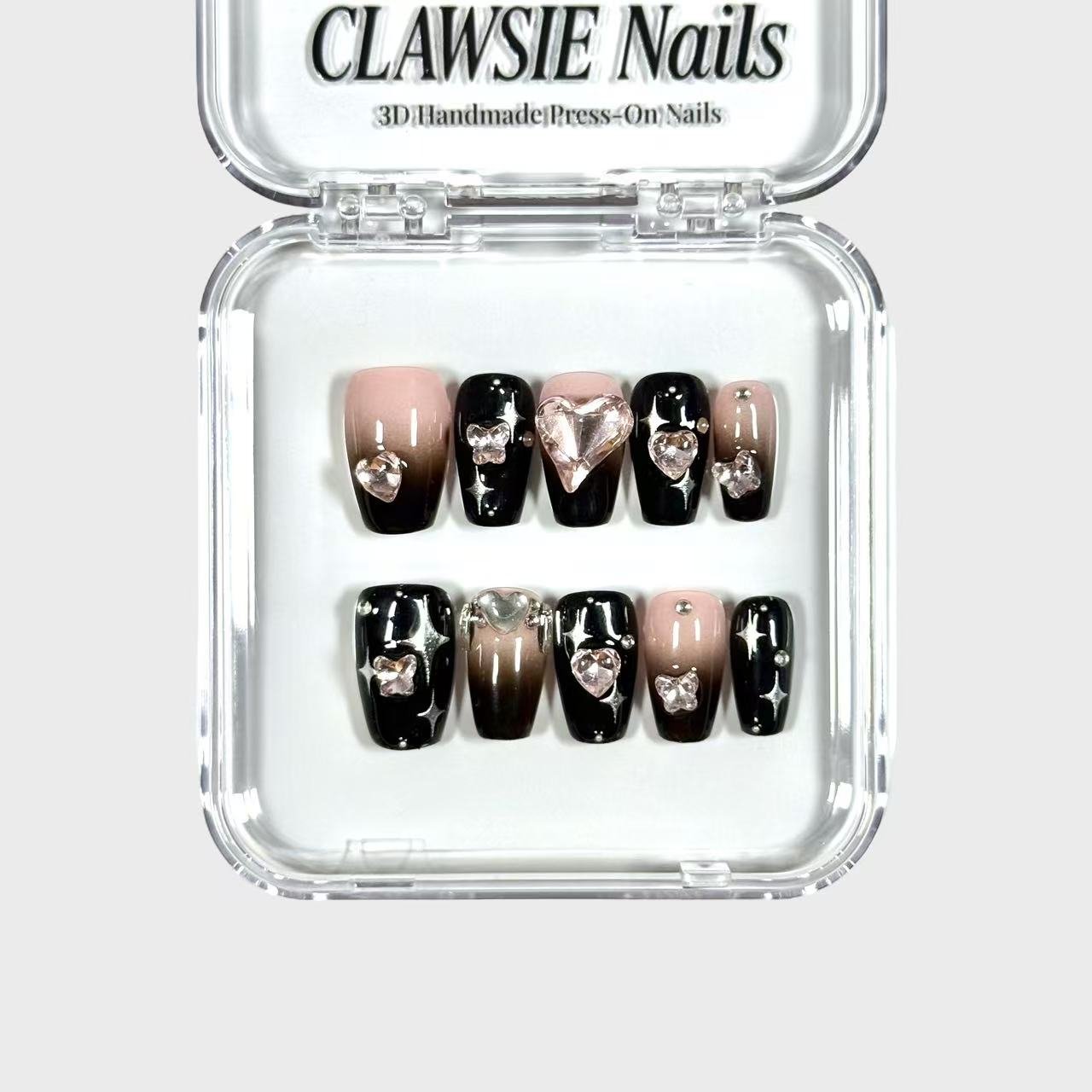 Noir | Press - on Nails by CLAWSIE Nails