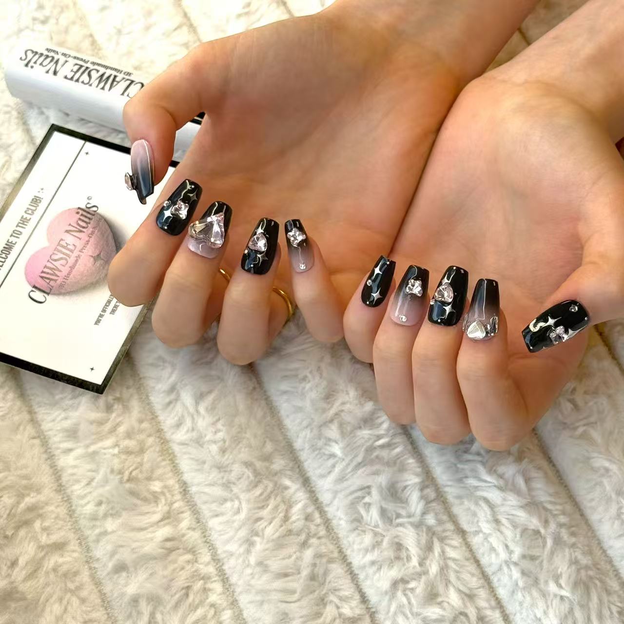 Noir | Press - on Nails by CLAWSIE Nails