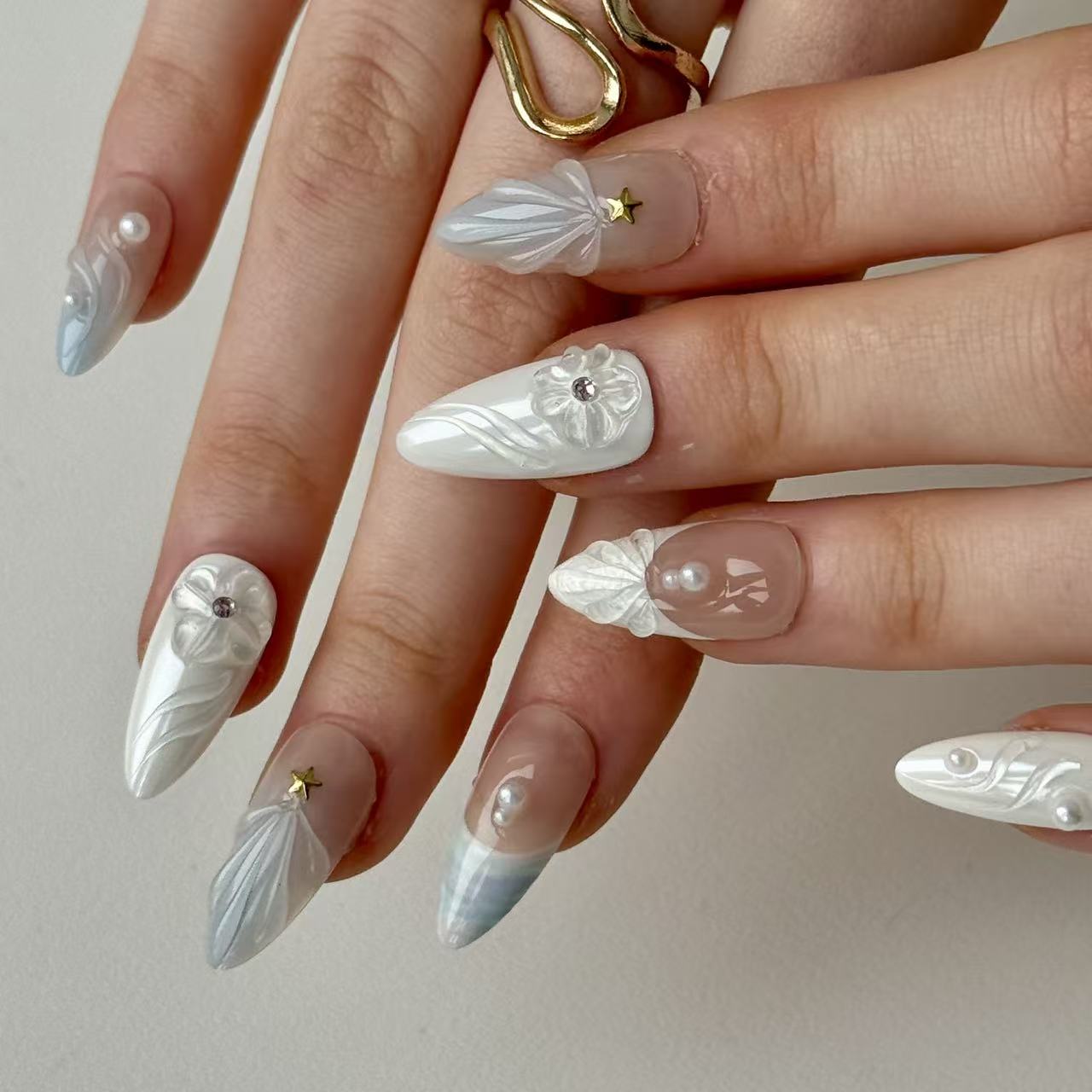 Oryna | 3D Handmade Reusable Press - on Nails | CLAWSIE Nails