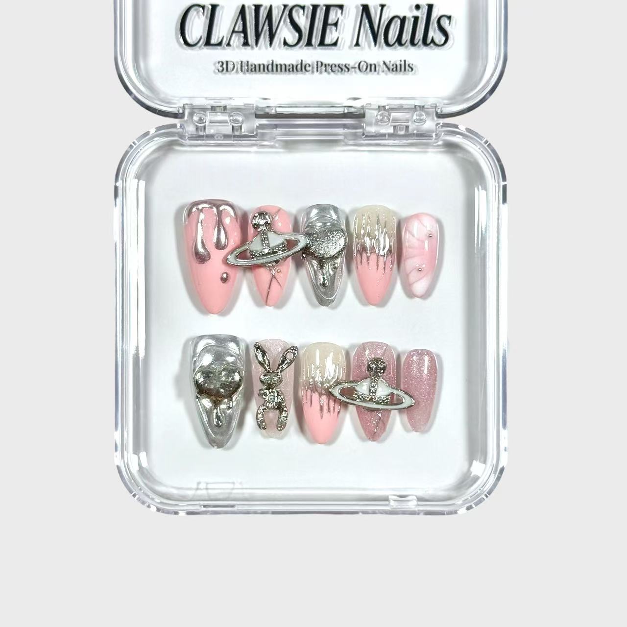 Pinkora | Press - on Nails by CLAWSIE Nails