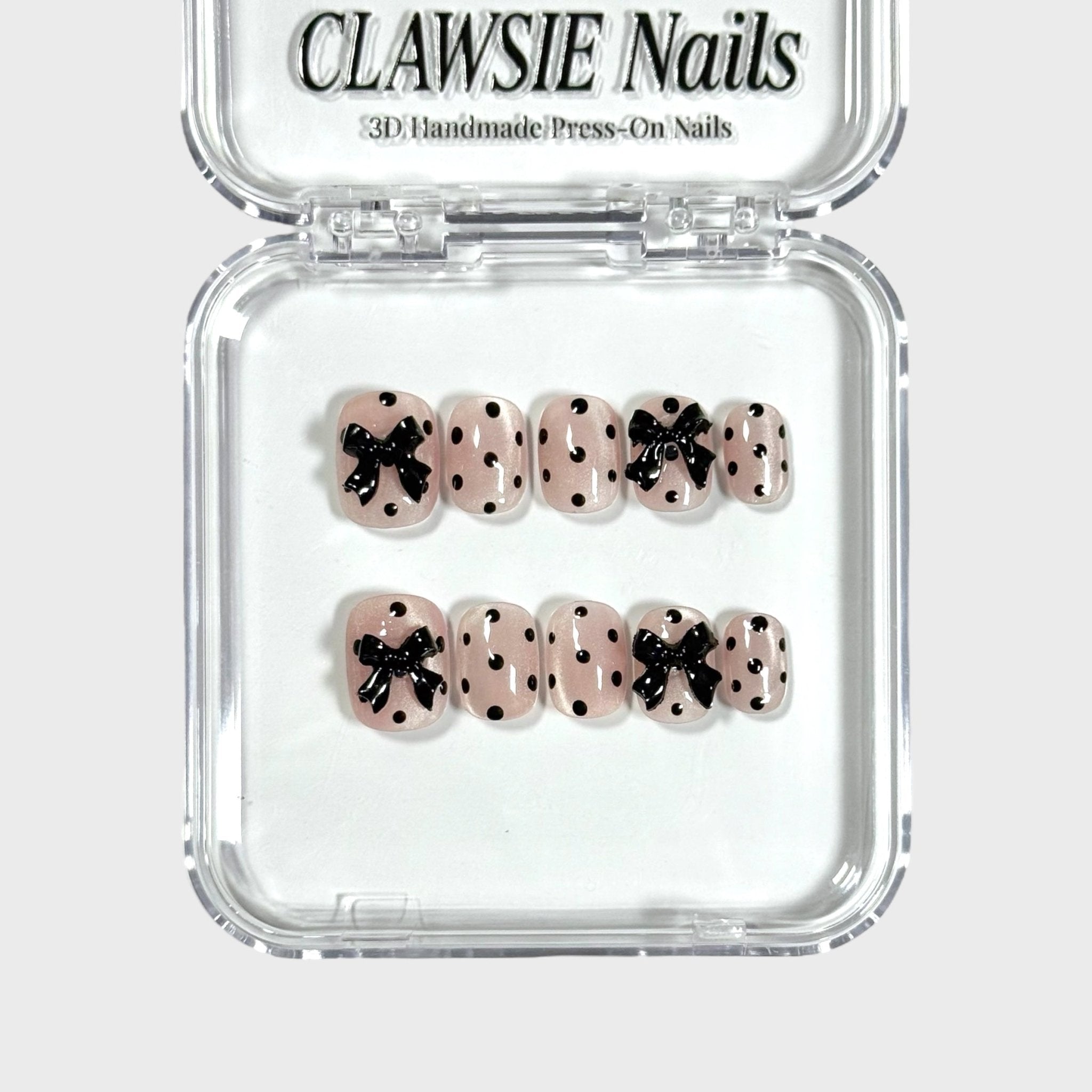 Polka Dot | 3D Handmade Reusable Press - on Nails | CLAWSIE Nails