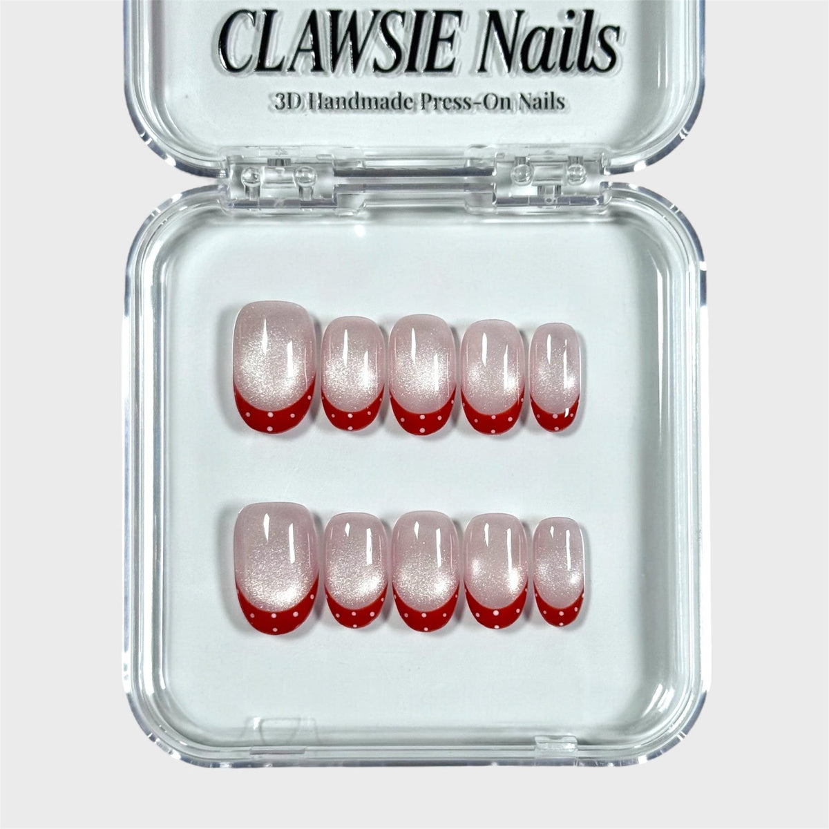 Scarlet Silk | 3D Handmade Reusable Press-on Nails | CLAWSIE Nails