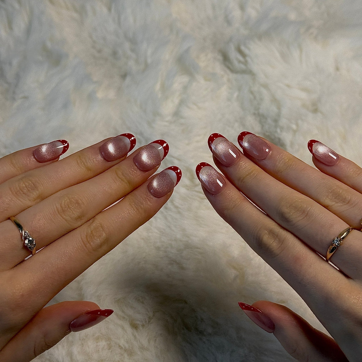 Scarlet Silk | 3D Handmade Reusable Press-on Nails | CLAWSIE Nails