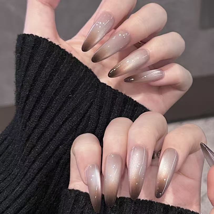 Siamese | 3D Handmade Reusable Press - on Nails | CLAWSIE Nails