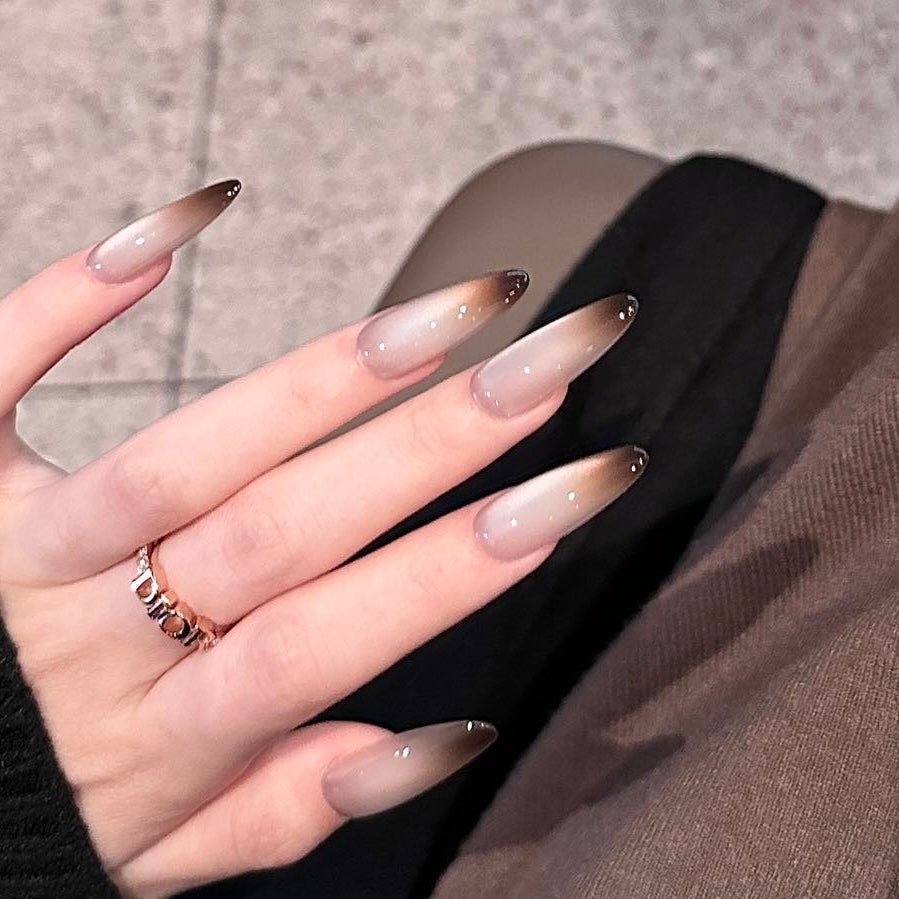 Siamese | 3D Handmade Reusable Press - on Nails | CLAWSIE Nails