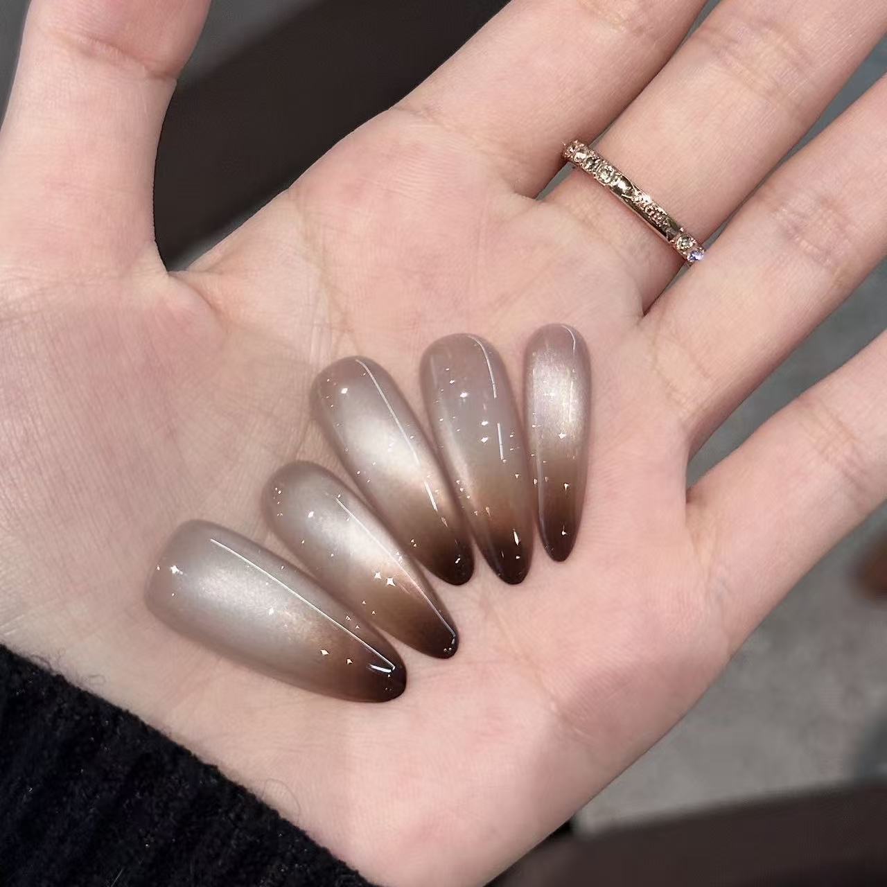 Siamese | 3D Handmade Reusable Press - on Nails | CLAWSIE Nails