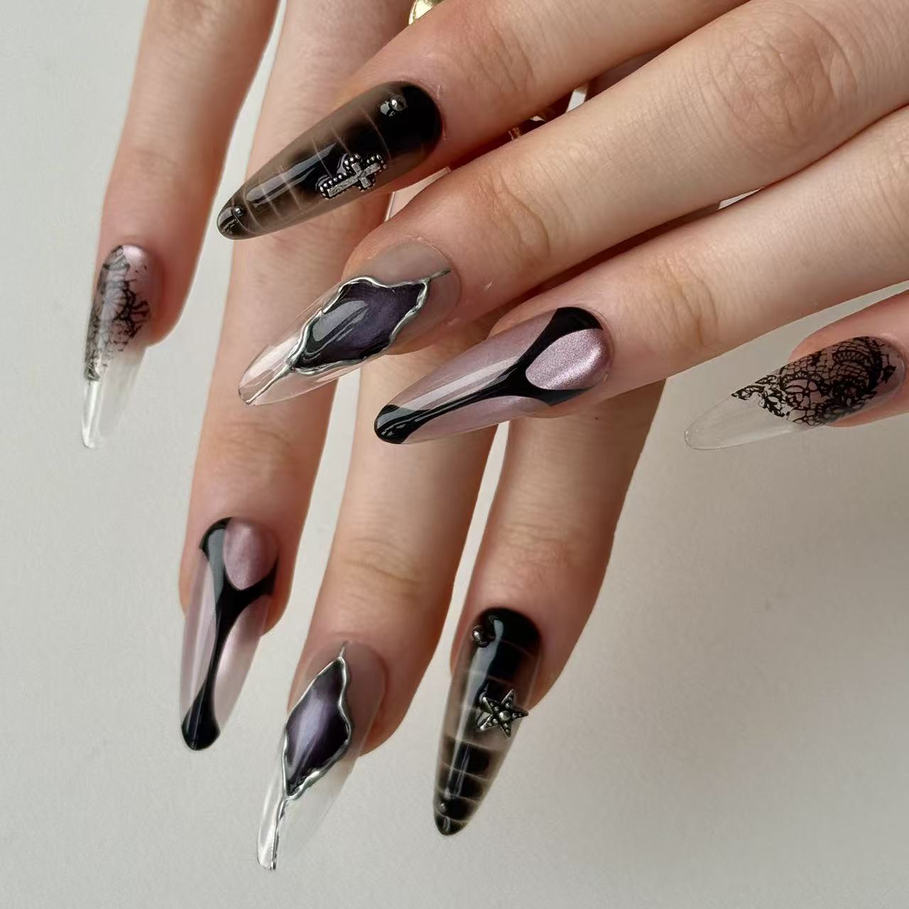 Siren | 3D Handmade Reusable Press - on Nails | CLAWSIE Nails