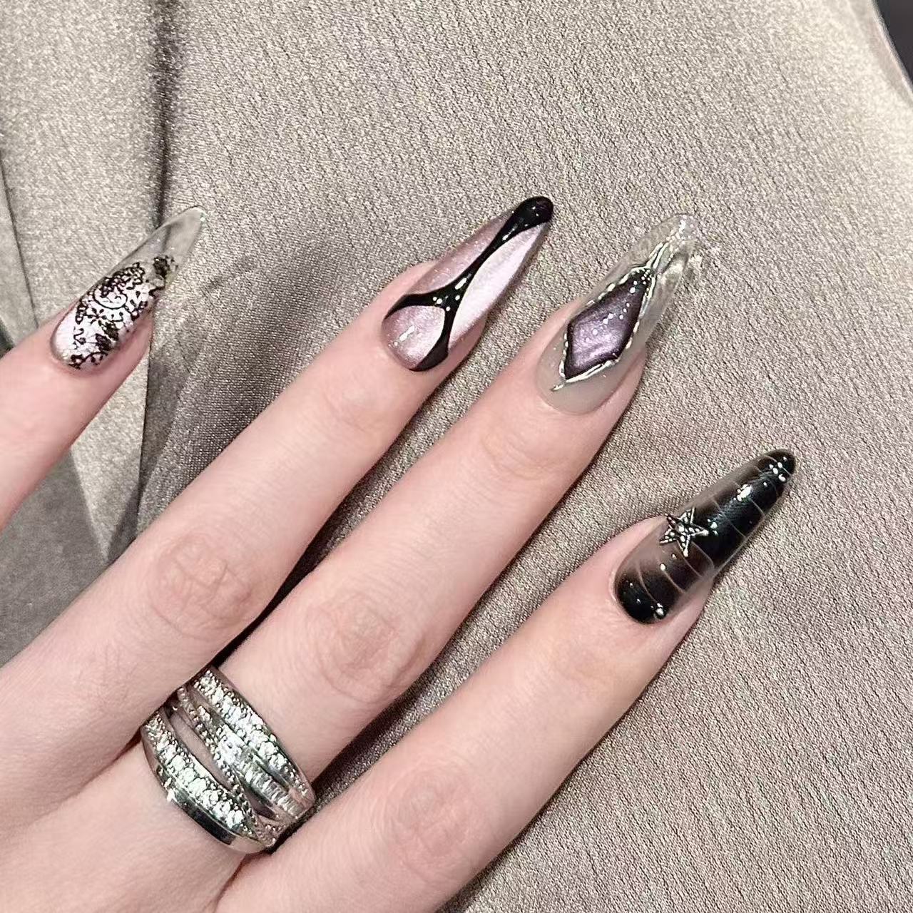 Siren | 3D Handmade Reusable Press - on Nails | CLAWSIE Nails