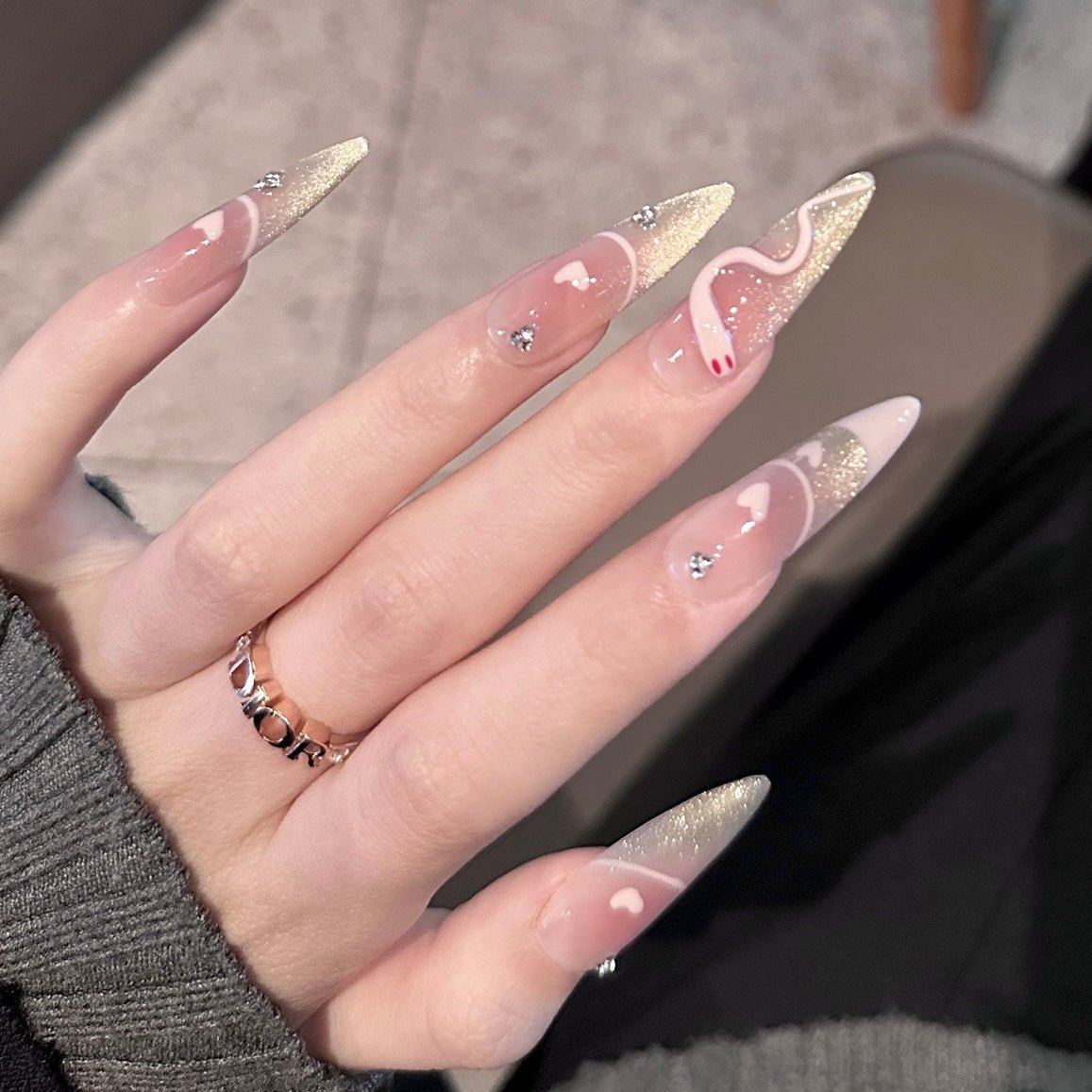 Snake Lover | 3D Handmade Reusable Press - on Nails | CLAWSIE Nails