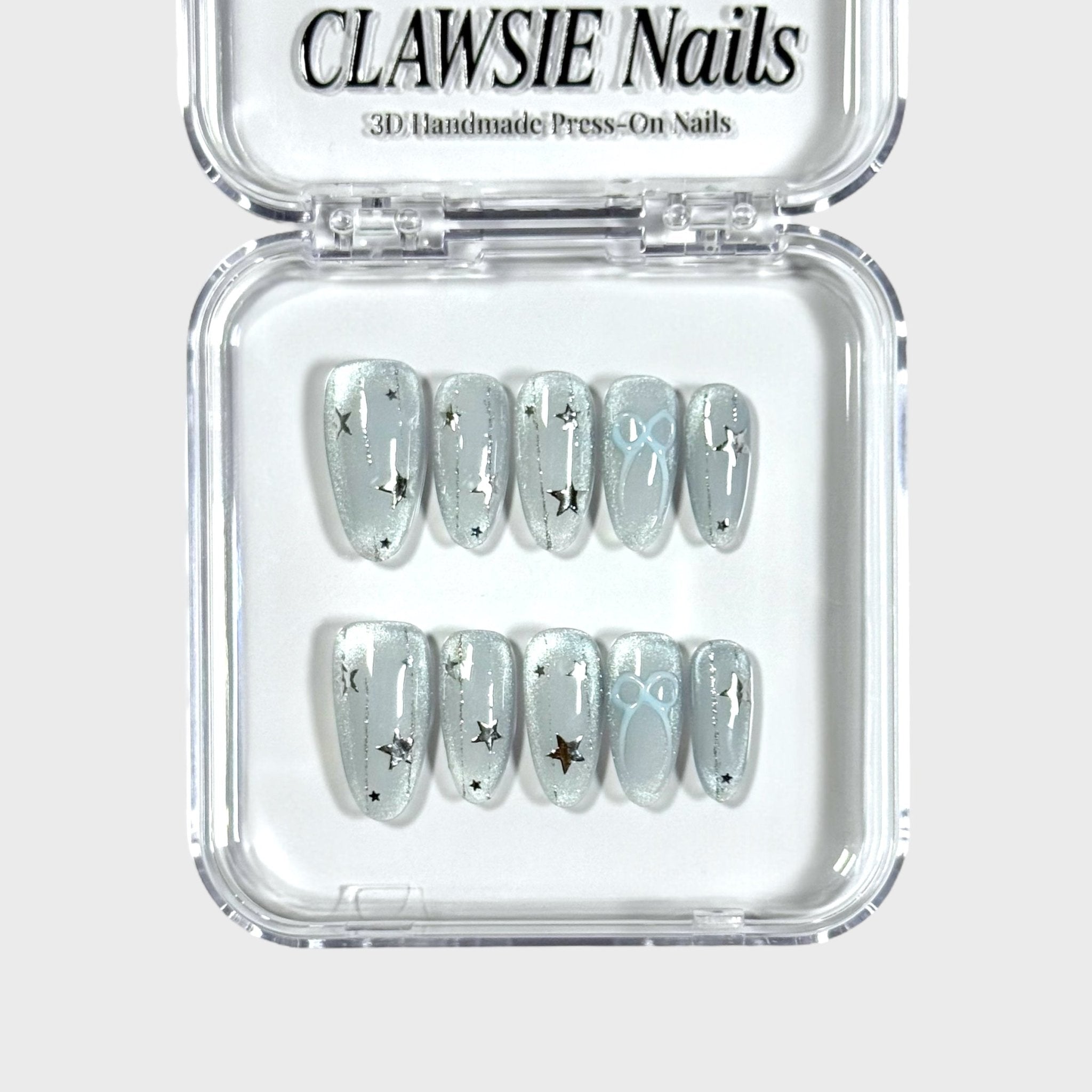 SnowFlake | 3D Handmade Reusable Press - on Nails | CLAWSIE Nails